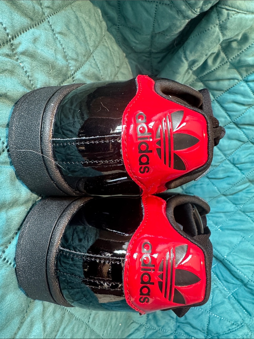 NWT adidas Black Sneakers with Red Stripes - Superstar II - Picture 9 of 15